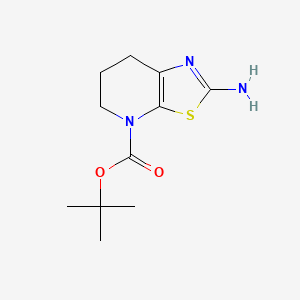 Chemical structure of tert-Butyl 2-amino-6,7-dihydrothiazolo[5,4-b]pyridine-4(5H)-carboxylate