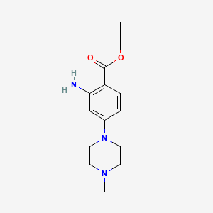 Chemical structure of tert-Butyl 2-amino-4-(4-methylpiperazin-1-yl)benzoate