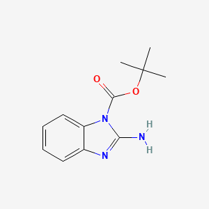 Chemical structure of tert-Butyl 2-amino-1H-benzo[d]imidazole-1-carboxylate