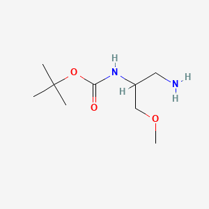 Chemical structure of Tert-Butyl 2-Amino-1-(Methoxymethyl)Ethylcarbamate