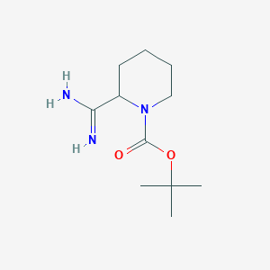 Chemical structure of tert-Butyl 2-amidinopiperidine-1-carboxylate