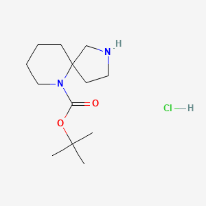 Chemical structure of tert-Butyl 2,6-diazaspiro[4.5]decane-6-carboxylate hydrochloride