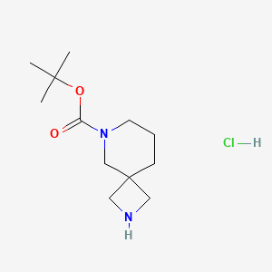 Chemical structure of tert-Butyl 2,6-diazaspiro[3.5]nonane-6-carboxylate hydrochloride