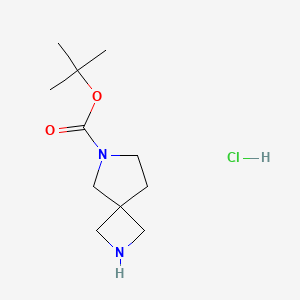 Chemical structure of tert-Butyl 2,6-diazaspiro[3.4]octane-6-carboxylate hydrochloride