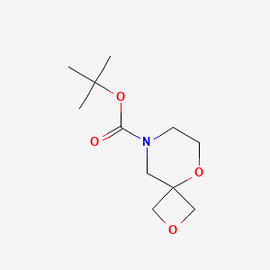 Chemical structure of tert-Butyl 2,5-dioxa-8-azaspiro[3.5]nonane-8-carboxylate