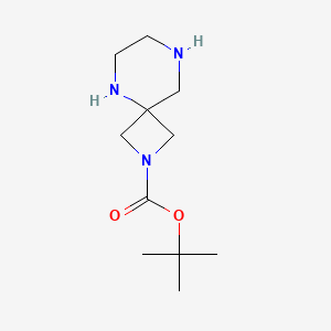 Chemical structure of tert-Butyl 2,5,8-triazaspiro[3.5]nonane-2-carboxylate
