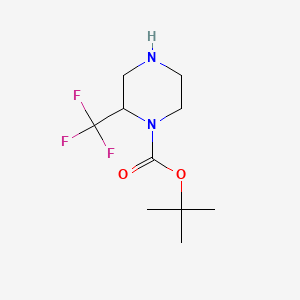 Chemical structure of tert-Butyl 2-(trifluoromethyl)piperazine-1-carboxylate