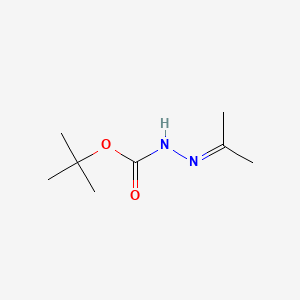 Chemical structure of N'-(propan-2-ylidene)(tert-butoxy)carbohydrazide