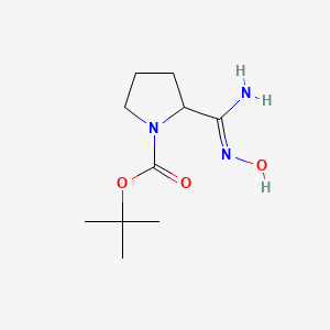 Chemical structure of Tert-Butyl 2-(N'-Hydroxycarbamimidoyl)Pyrrolidine-1-Carboxylate