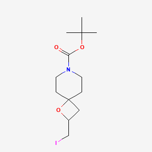 Chemical structure of tert-Butyl 2-(iodomethyl)-1-oxa-7-azaspiro[3.5]nonane-7-carboxylate