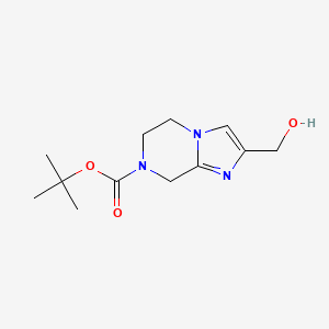 Chemical structure of tert-Butyl 2-(hydroxymethyl)-5,6-dihydroimidazo[1,2-a]pyrazine-7(8H)-carboxylate