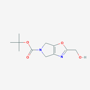 Chemical structure of tert-Butyl 2-(hydroxymethyl)-4H-pyrrolo[3,4-d]oxazole-5(6H)-carboxylate