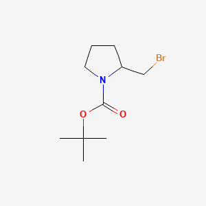 Chemical structure of tert-Butyl 2-(bromomethyl)pyrrolidine-1-carboxylate