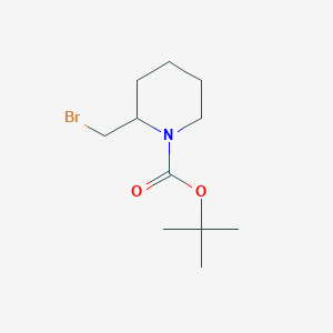 Chemical structure of tert-butyl 2-(bromomethyl)piperidine-1-carboxylate