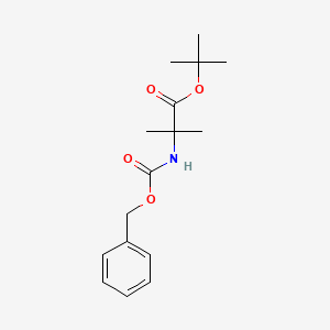 Chemical structure of tert-Butyl 2-(benzyloxycarbonylamino)-2-methylpropanoate