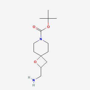 Chemical structure of tert-Butyl 2-(aminomethyl)-1-oxa-7-azaspiro[3.5]nonane-7-carboxylate