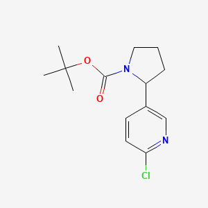 Chemical structure of tert-Butyl 2-(6-chloropyridin-3-yl)pyrrolidine-1-carboxylate