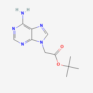 Chemical structure of tert-butyl 2-(6-amino-9H-purin-9-yl)acetate