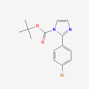 Chemical structure of tert-butyl 2-(4-bromophenyl)-1H-imidazole-1-carboxylate