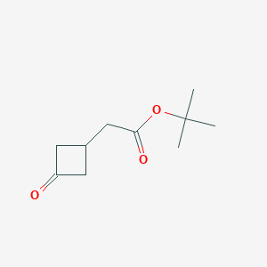 Chemical structure of tert-butyl 2-(3-oxocyclobutyl)acetate