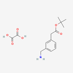 Chemical structure of tert-Butyl 2-(3-(aminomethyl)phenyl)acetate oxalate