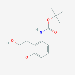 Chemical structure of tert-Butyl 2-(2-hydroxyethyl)-3-methoxyphenylcarbamate