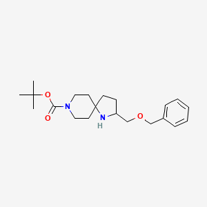 Chemical structure of tert-Butyl 2-((benzyloxy)methyl)-1,8-diazaspiro[4.5]decane-8-carboxylate