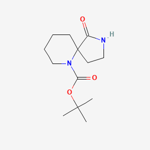 Chemical structure of tert-Butyl 1-oxo-2,6-diazaspiro[4.5]decane-6-carboxylate