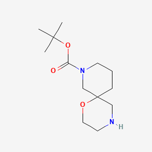 Chemical structure of tert-Butyl 1-oxa-4,8-diazaspiro[5.5]undecane-8-carboxylate