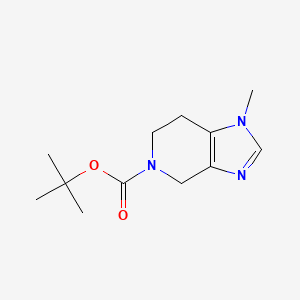 Chemical structure of tert-Butyl 1-methyl-6,7-dihydro-1H-imidazo[4,5-c]pyridine-5(4H)-carboxylate