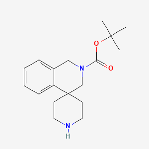 Chemical structure of tert-Butyl 1H-spiro[isoquinoline-4,4'-piperidine]-2(3H)-carboxylate