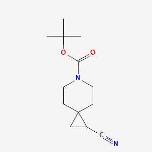 Chemical structure of tert-Butyl 1-cyano-6-azaspiro[2.5]octane-6-carboxylate