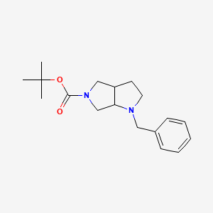 Chemical structure of tert-Butyl 1-benzylhexahydropyrrolo[3,4-b]pyrrole-5(1H)-carboxylate