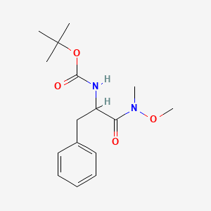 Chemical structure of tert-Butyl 1-benzyl-2-(methoxy(methyl)amino)-2-oxoethylcarbamate