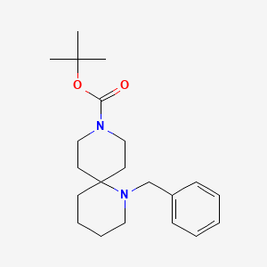 Chemical structure of tert-Butyl 1-benzyl-1,9-diazaspiro[5.5]undecane-9-carboxylate