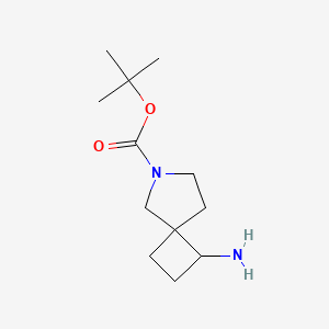 Chemical structure of TERT-BUTYL 1-AMINO-6-AZASPIRO[3.4]OCTANE-6-CARBOXYLATE