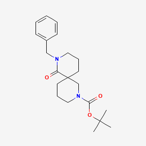 Chemical structure of tert-Butyl 10-benzyl-11-oxo-4,10-diazaspiro[5.5]undecane-4-carboxylate