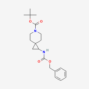 Chemical structure of tert-Butyl 1-{[(benzyloxy)carbonyl]amino}-6-azaspiro[2.5]octane-6-carboxylate