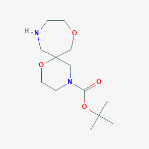 Chemical structure of tert-Butyl 1,8-dioxa-4,11-diazaspiro[5.6]dodecane-4-carboxylate