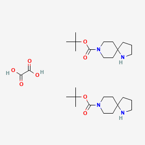 Chemical structure of tert-Butyl 1,8-diazaspiro[4.5]decane-8-carboxylate oxalate(2:1)
