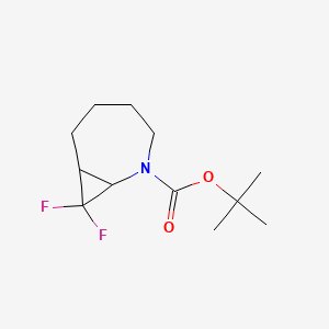 Chemical structure of tert-butyl 1,1-difluoro-5-azaspiro[2.5]octane-5-carboxylate