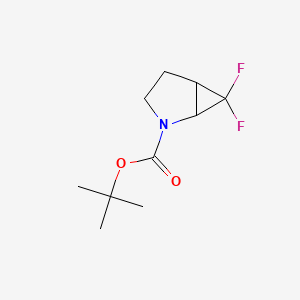Chemical structure of tert-butyl 1,1-difluoro-5-azaspiro[2.3]hexane-5-carboxylate