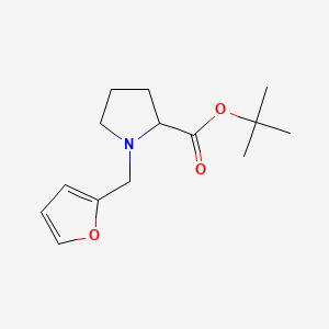 Chemical structure of tert-Butyl 1-(furan-2-ylmethyl)pyrrolidine-2-carboxylate