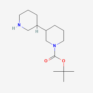 Chemical structure of tert-Butyl [3,3'-bipiperidine]-1-carboxylate