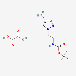 Chemical structure of tert-Butyl [2-(4-amino-1H-pyrazol-1-yl)ethyl]carbamate oxalate