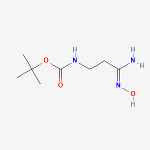 Chemical structure of tert-butyl N-[2-(N'-hydroxycarbamimidoyl)ethyl]carbamate