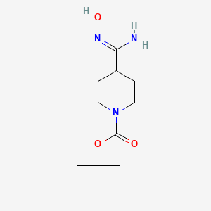 Chemical structure of 1-tert-Butyloxycarbonyl-4-(N-Hydroxycarbamimidoyl)piperidine