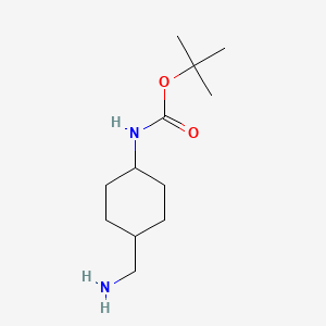 Chemical structure of tert-butyl N-[4-(aminomethyl)cyclohexyl]carbamate