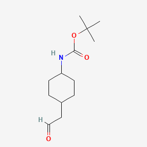 Chemical structure of Tert-butyl trans-4-(2-oxoethyl)cyclohexylcarbamate