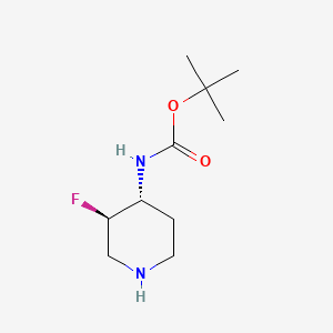 Chemical structure of tert-Butyl (trans-3-fluoropiperidin-4-yl)carbamate